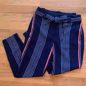 Express navy paper bag pants with pockets